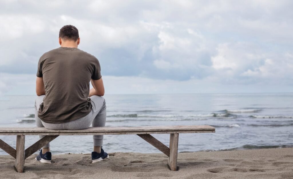 man sitting alone